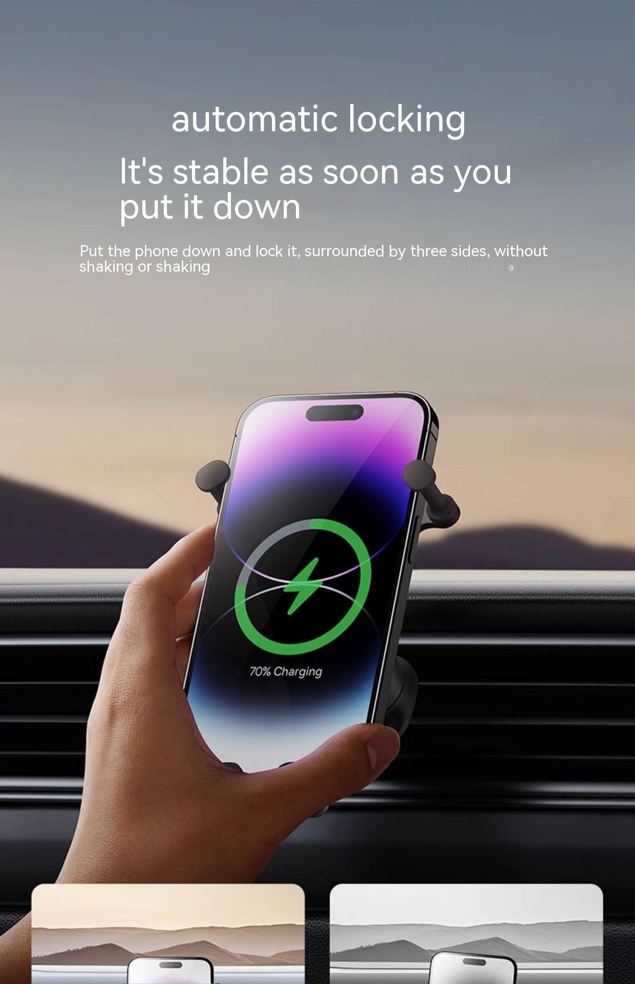 Car Phone Holder Wireless Charger Fixed Anti-shake